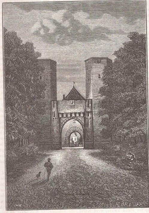 Doetinchem De Gruitpoort te Doetinchem (omstreeks 1850), Antiek en Kunst, Kunst | Etsen en Gravures, Ophalen of Verzenden