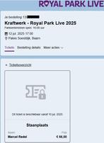 Concert kaartje Krafwerk Royal Park Live 12 juli 2025 Zeist, Drie personen of meer, Juli