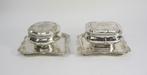 ZILVER - ZILVEREN KOEKTROMMELS OP ONDERSCHOTEL 2X   ANTIEK, Antiek en Kunst, Verzenden, Zilver