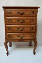 Vintage Queen Ann eiken ladekastje, commode, nachtkastje, Ophalen, Gebruikt, Eikenhout, 50 tot 100 cm