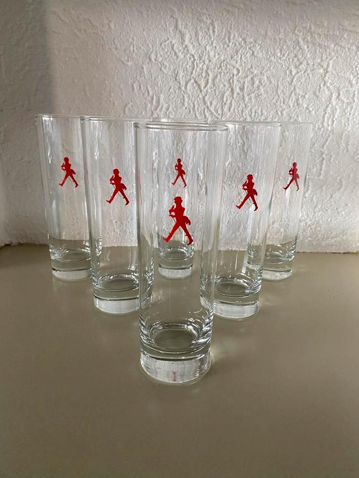 Vintage Johnnie Walker Longdrinkglazen, Verzamelen, Biermerken, Zo goed als nieuw, Glas of Glazen, Overige merken, Ophalen of Verzenden