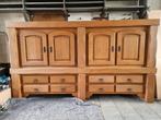Robuuste Eiken Servieskast - Massief Hout, Huis en Inrichting, Kasten | Buffetkasten, Ophalen, Gebruikt, Eikenhout, 200 cm of meer