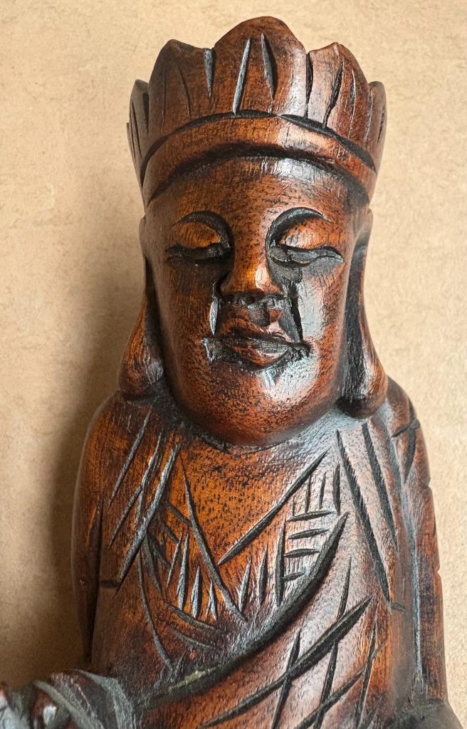 Aziatisch houten beeld , 20 cm hoog, Antiek en Kunst, Kunst | Niet-Westerse kunst, Ophalen of Verzenden
