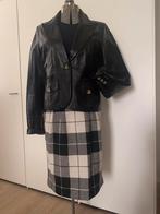 Zwart getailleerd leren jasje van Ragazze Due maat L, Maat 38/40 (M), Verzenden, Zwart, Ragazze Due