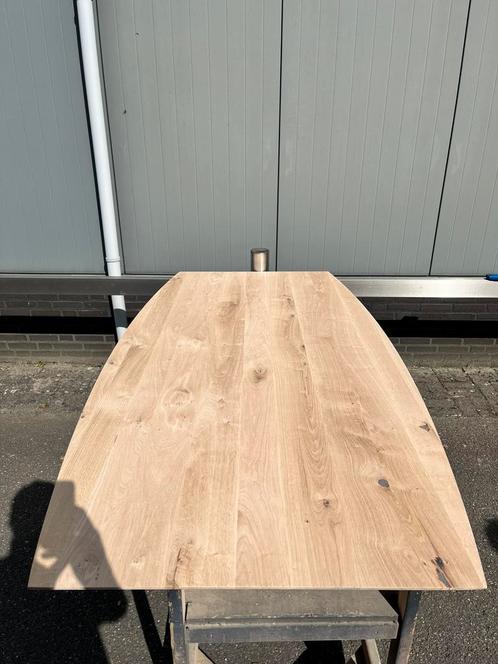 Deens ovale eettafel 200x100x3 verjongd eiken rustiek, Huis en Inrichting, Tafels | Eettafels, Nieuw, 100 tot 150 cm, 200 cm of meer