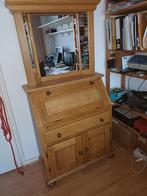Secretaire met losse driewegspiegel, Huis en Inrichting, Kasten | Dressoirs, Ophalen, Met deur(en), Eikenhout, 50 tot 100 cm