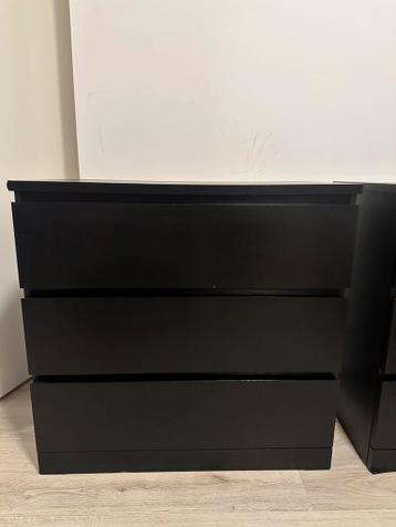 IKEA MALM ladekasten (2 stuks) – zwartbruin ( ladekast ) - afbeelding 3