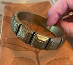 Vintage retro goudkleurig slavenarmband armband messing boho, Ophalen of Verzenden, Zo goed als nieuw, Goud, Overige materialen