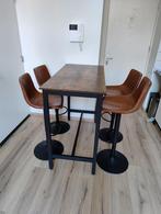 Hoge eettafel met barkrukken, Ophalen, Gebruikt, 100 tot 150 cm, 50 tot 100 cm