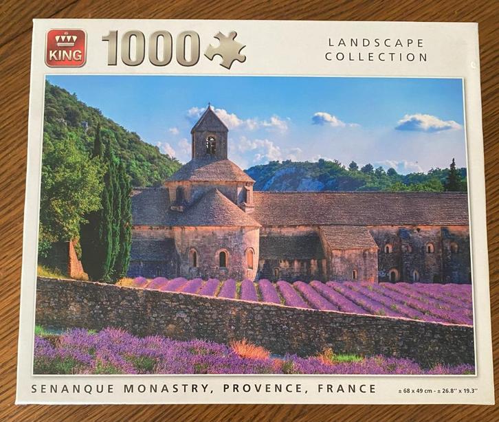 King Puzzel Senanque Monastry Frankrijk1000 Stukjes Compleet, Hobby en Vrije tijd, Denksport en Puzzels, Zo goed als nieuw, Legpuzzel