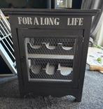 Wijnrek kastje grijs voor 6 flessen, Ophalen, Gebruikt, Hout