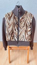 Vest Latramoda mt 36/38,, bont en gebreide kraag en mouwen, Kleding | Dames, Ophalen, Zo goed als nieuw, Maat 36 (S), Bruin