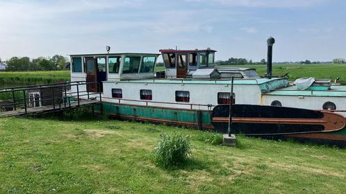 Groninger Tjalk opknapper/woonschip voor de liefhebber, Watersport en Boten, Beroepsscheepvaart, Gebruikt, Vrachtschip, 100 tot 200 pk