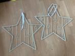 WITTE METALEN KERSTSTERREN 2 STUKS, Ophalen, Nieuw