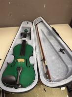 Viool - Archetto groene viool met opberg tas, Muziek en Instrumenten, Strijkinstrumenten | Violen en Altviolen, Ophalen of Verzenden