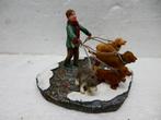 luville walking dogs service kerstdorp honden figurine kerst, Ophalen of Verzenden