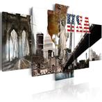 316 USA New York Collage 5 Luik Canvas Schilderij 200x100cm, Ophalen of Verzenden