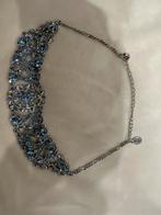 Toenga - Blauwe strass choker ketting nikkelvrij, Overige materialen, Blauw, Ophalen of Verzenden, Zo goed als nieuw