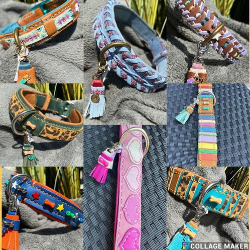HALSBANDEN ** SALE ** Luxe design halsbanden leer voorraad, Dieren en Toebehoren, Hondenhalsbanden en Penningen, Nieuw, Handgemaakt
