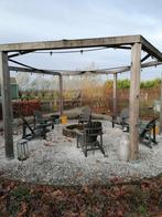 7 houten stoelen tuinstoelen zwart, Tuin en Terras, Ophalen, Zo goed als nieuw, Hout