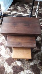 Mini set eiken houten tafeltjes kleinste heeft ooit n ander, Huis en Inrichting, Tafels | Bijzettafels, Overige vormen, 55 tot 75 cm