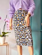 H&M jersey kokerrok maat S - NIEUW - luipaard - grijs - geel, Kleding | Dames, Rokken, H&M, Nieuw, Ophalen of Verzenden, Knielengte