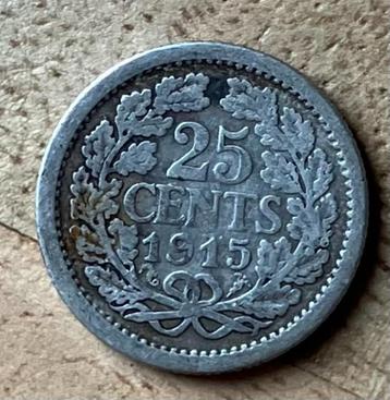 25 cent 1915 Wilhelmina beschikbaar voor biedingen