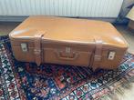 Vintage bruine leren koffer, 80x50x22, Ophalen, Gebruikt, 45 tot 55 cm, Leer