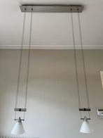 Hanglamp wit, Huis en Inrichting, Lampen | Hanglampen, Ophalen, Gebruikt, Glas, 75 cm of meer