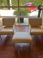2 Leolux fauteuils + hocker, Ophalen, Zo goed als nieuw, 75 tot 100 cm, Metaal