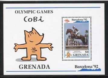 Grenada- 1992- blok = motief Olympische Spelen & Paarden  beschikbaar voor biedingen
