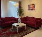 Luxe fluwelen bankenset in bordeauxrood, Huis en Inrichting, Banken | Bankstellen, Ophalen, Overige materialen, Hotelstijl, 150 tot 200 cm