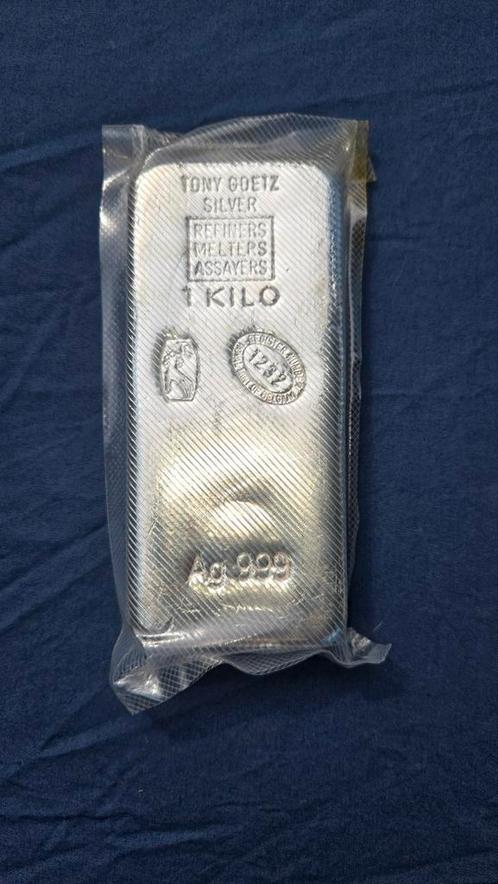Kilo zilverbar Tony Goetz, Postzegels en Munten, Edelmetalen en Baren, Zilver, Ophalen of Verzenden