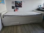 1 persoonsbed met lade en matras, Ophalen, 85 tot 100 cm, Gebruikt, Matras