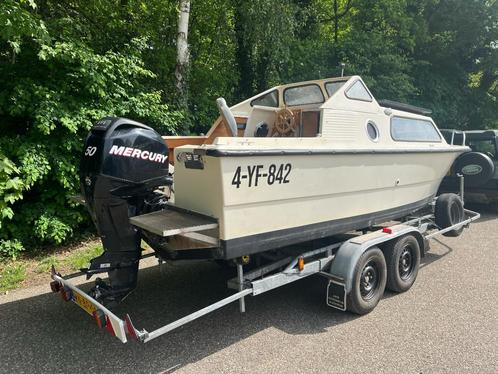 Inter 560 boot met 50PK Mercury'12 4takt (trailer optioneel), Watersport en Boten, Motorboten en Motorjachten, Gebruikt, Polyester