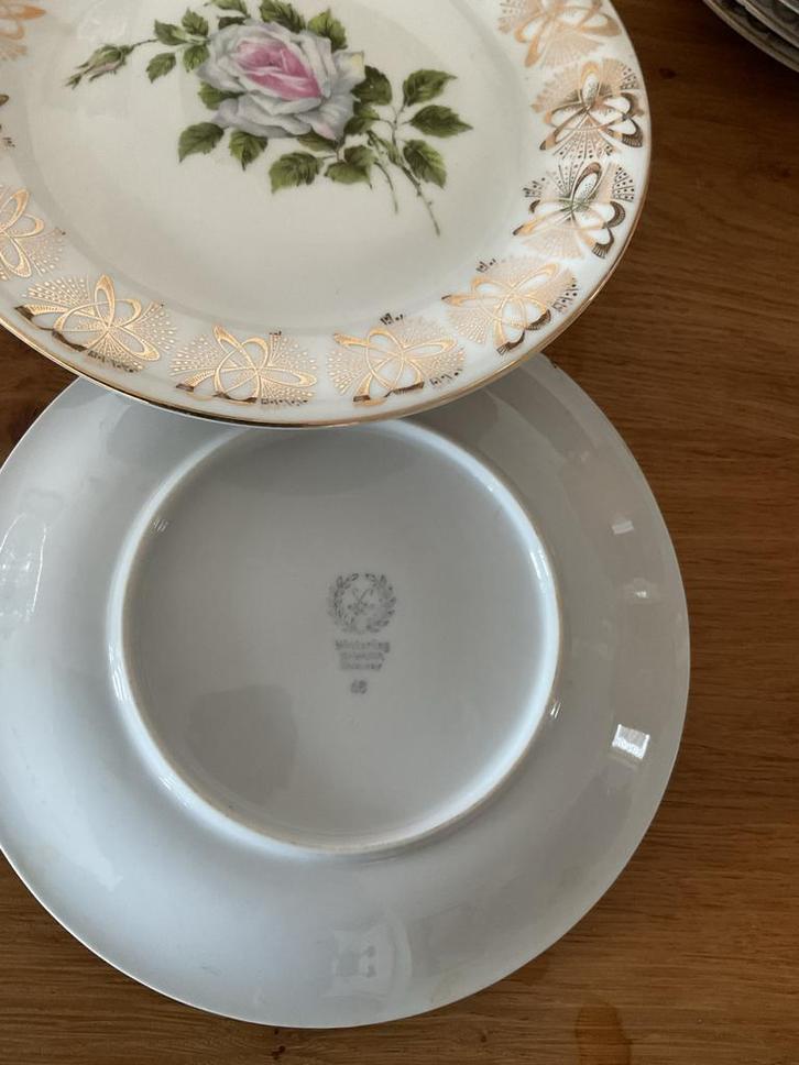 Winterling Germany Borden - Set van 8 Vintage Borden Rose, Antiek en Kunst, Antiek | Servies los, Ophalen of Verzenden