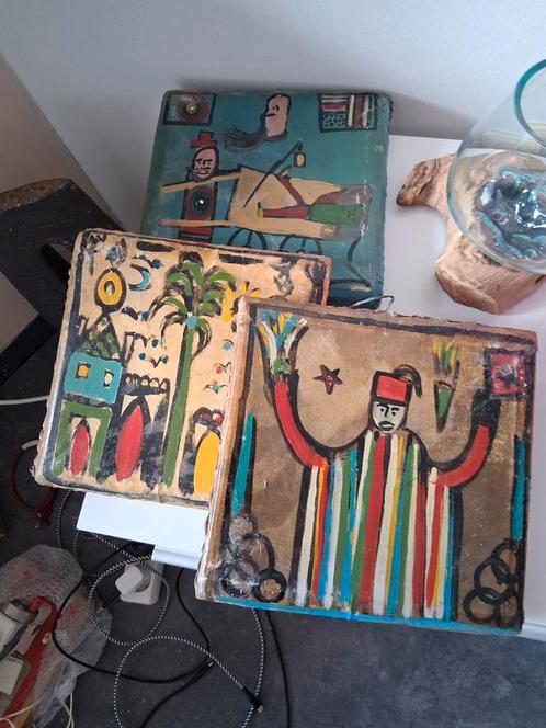 Marokkaanse gedecoreerde trommel ,drie stuks , 25 x 25 cm., Muziek en Instrumenten, Percussie, Zo goed als nieuw, Trommel, Ophalen of Verzenden