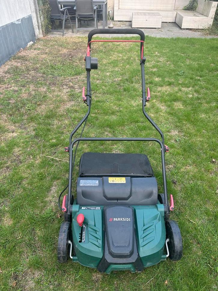 Parkside Elektrische verticuteermachine en beluchter-, Tuin en Terras, Grasmaaiers, Zo goed als nieuw, Elektrische grasmaaier