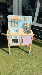 Kruidvat speelkeuken pastel kleuren incl accessoires €20,-, Ophalen, Zo goed als nieuw, Hout, Speelkeuken-accessoire