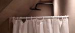 Douchegordijn set met stang en ringen, Huis en Inrichting, Ophalen of Verzenden, Zo goed als nieuw, Wit