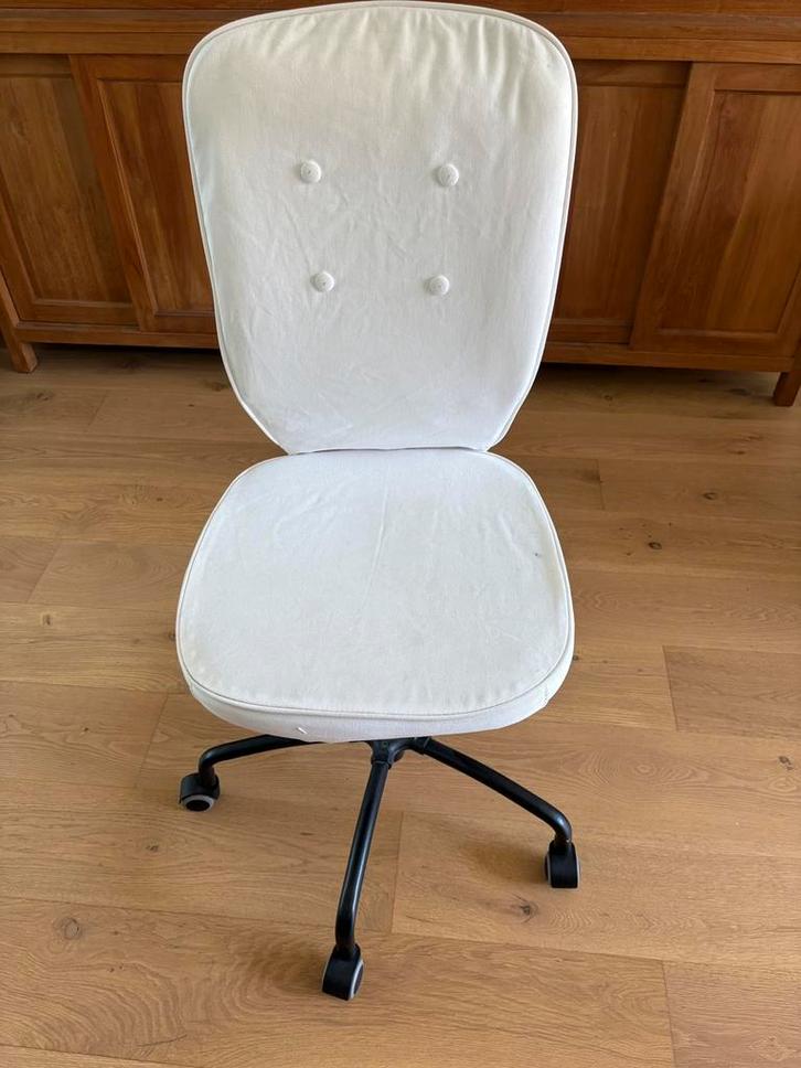 Witte verstelbare Ikea stoel, Huis en Inrichting, Bureaustoelen, Zo goed als nieuw, Bureaustoel, Wit, Ophalen