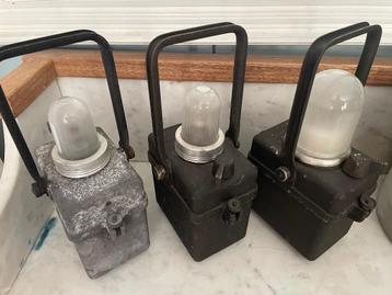 3x antieke lamp, mijnwerkerslamp incl verzenden beschikbaar voor biedingen