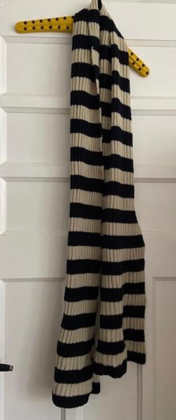 Cos blauw wit gestreepte wollen sjaal 100% wol/cashmere beschikbaar voor biedingen