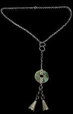 Antiek chinees zilveren bel ketting zilver jade & belletjes, ., Ophalen of Verzenden, Zo goed als nieuw, .
