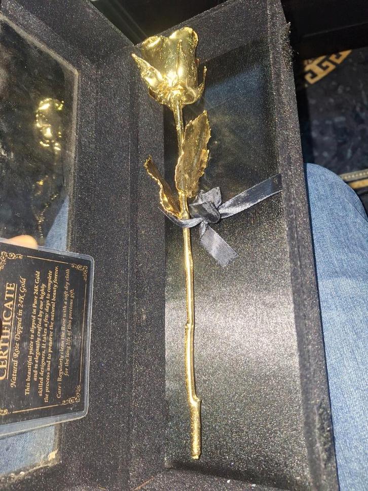 24K Gouden Roos - Nieuw in Verpakking, Antiek en Kunst, Antiek | Goud en Zilver, Ophalen of Verzenden