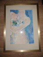 Origineel schilderij 55x75 in messing lijst, Ophalen