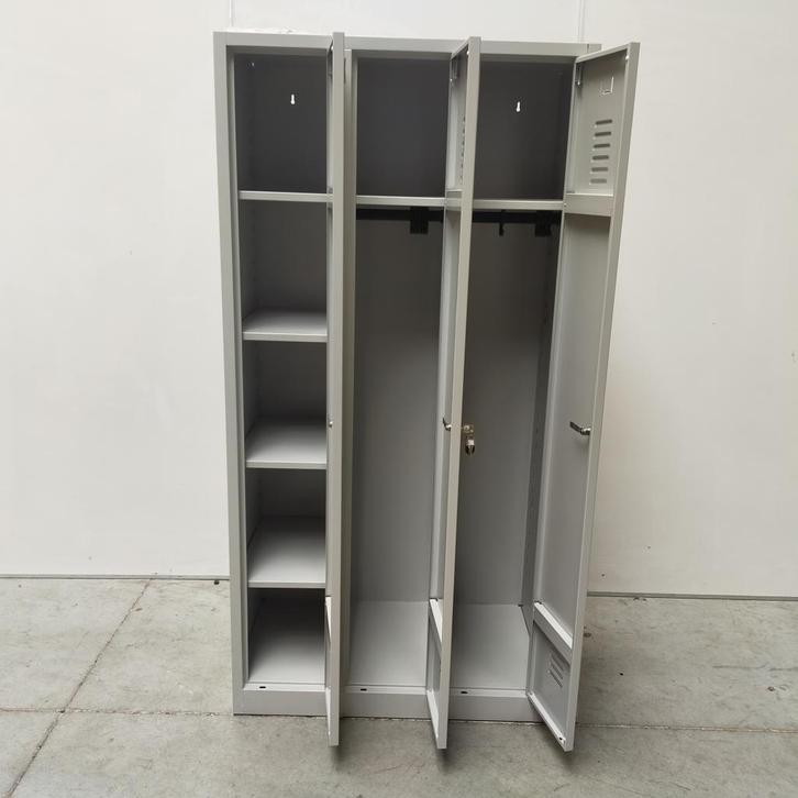 3-deurs kledinglocker met hang/leggedeelte - 180x89x50 cm, Huis en Inrichting, Kasten | Kledingkasten, Gebruikt