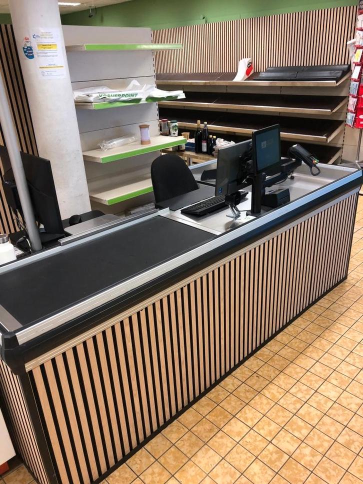 Complete kassa met lopend werkblad voor supermarkt/winkel, Zakelijke goederen, Kantoor en Winkelinrichting | Kassa's en Betaalsystemen