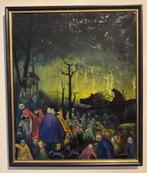 Fraai olieverfschilderij doek van Sylvain Beerens, 63x53 cm, Ophalen