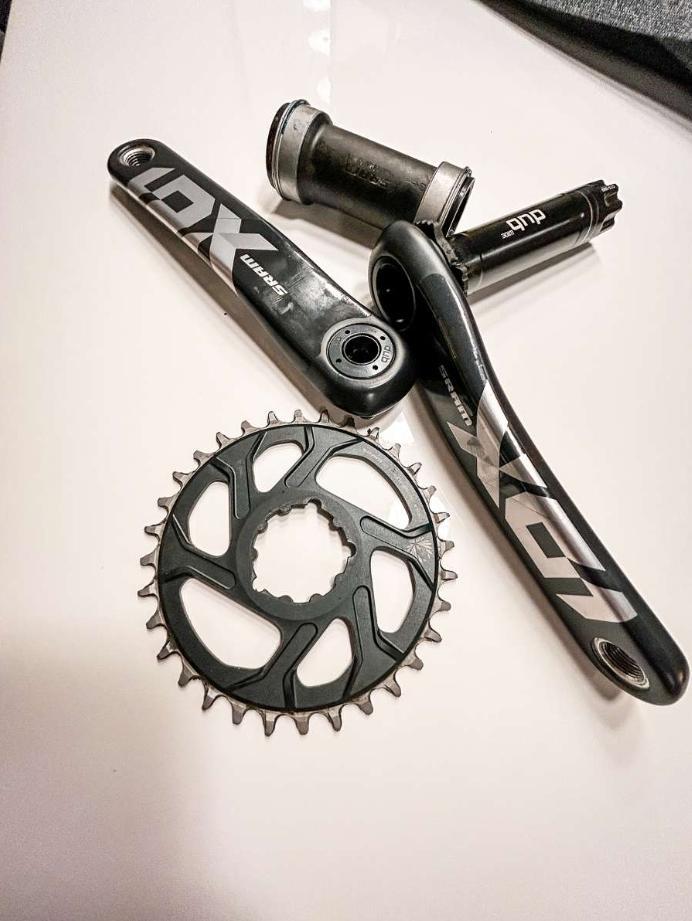 SRAM X01 carbon crankstel DUB-Wide, Fietsen en Brommers, Fietsonderdelen, Zo goed als nieuw, Mountainbike, Crankstel of Pedalen